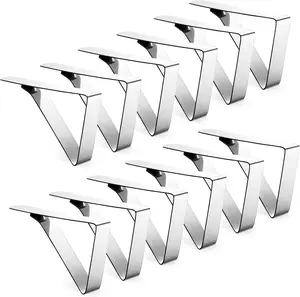 12 Pack Tablecloth Clips, Heavy Duty Picnic Table Clips, Stainless Steel Table Cloth Cover Clamps, Table Cloth Holders Ideal for Restaurant Picnics Marquees Weddings Graduation Party