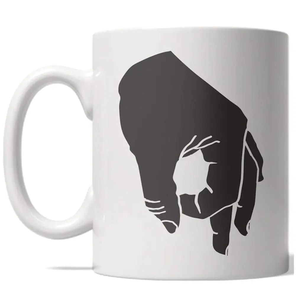 Don't Look Down Hand Mug Funny Meme Coffee Cup - 11oz Funny Coffee Mugs Ceramic Printed Drinkware Cup