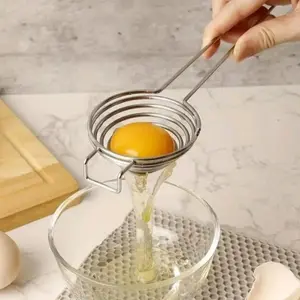 Stainless Steel Egg Separator with Handle – Egg Yolk & White Separator Tool for Baking, Cooking & Everyday Kitchen Use