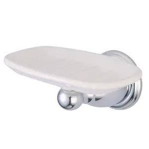 212 MAIN Solid Brass Heritage Soap Dish Holder, Polished Chrome Bathroom Accessory