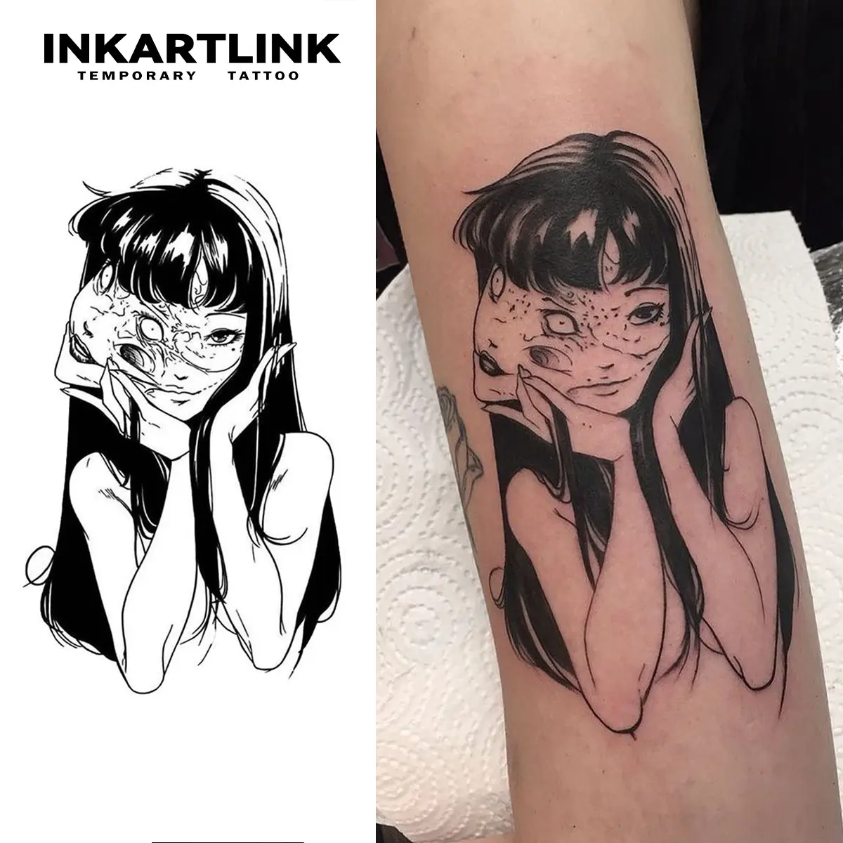 INKARTLINK Anima Obscura Series Temporary Tattoo Stickers - 2 Sheets, Waterproof Semi-Permanent Fake Tattoo Stickers for Sensitive Skin