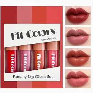 4-Piece Matte Velvet Lipstick Set - Waterproof, long-lasting, and moisturizing; smudge-proof liquid lipstick that resists fading - A must-have for dates and parties - The perfect choice for holiday and birthday gifts!