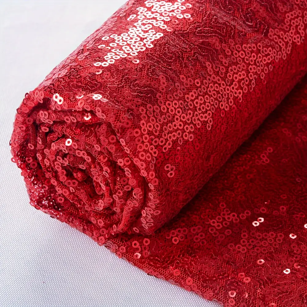 Luxury Versatile Sequin Fabric - 100% Polyester, Customizable for DIY Table Runners, Dresses, Decor | Sold by the Yard