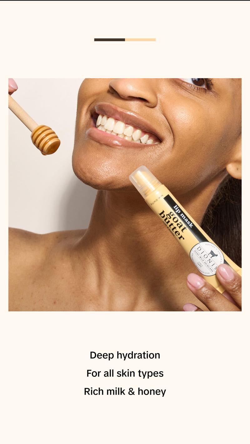 Dionis Goat Milk Skincare Milk & Honey Goat Butter Lip Mask for Deep Hydration with Sheer Tint