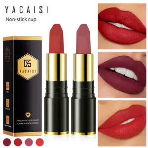 YACAISI Velvet Matte Lipstick Waterproof Non-Fading Non-Stick Cup Natural Color Four Colors Lipstick Cross-Border Makeup