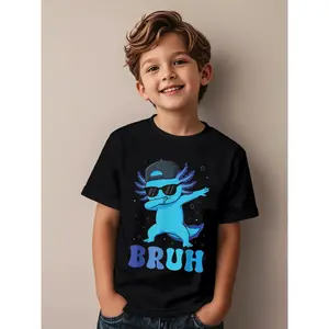 Bruh Dabbing Axolotl Funny Axolotls Funny Aesthetic Graphic Kid T-Shirt Popular Kid T Shirts Street Style Tops Tees for Kid