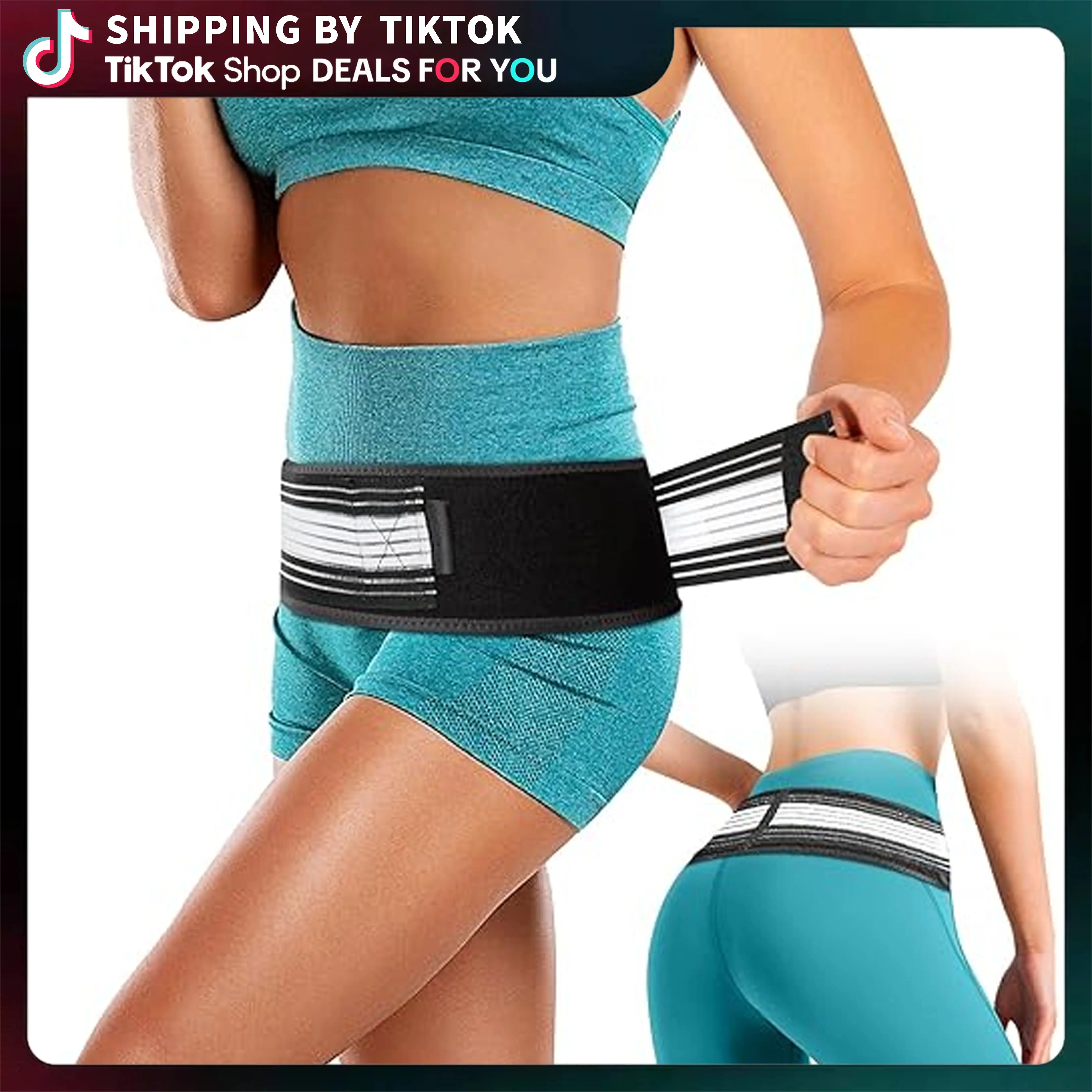 Unisex Breathable Lightweight Adjustable Lower Back Brace - Double Compression Non-Slip Hip & Joint Care Belt, 32-47 Inches Universal Size for Sciatica Relief, Sacroiliac Lumbar Support, Daily Routines Home Supply