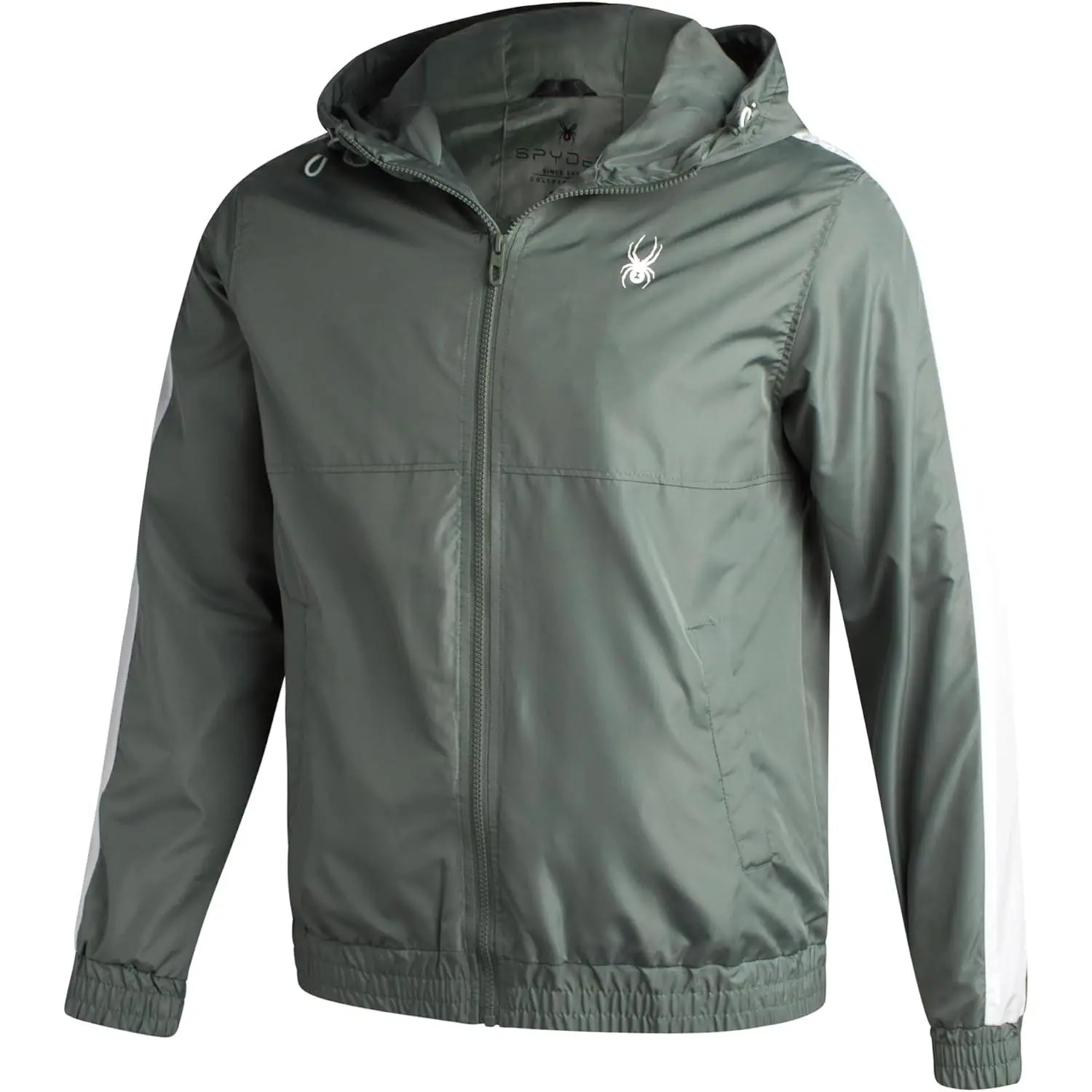 Spyder Men's Adjustable Hood Lightweight Windbreaker Jacket - Breathable, Wind-Resistant, Water-Resistant Zip-Up for Running, Golf, Adjustable Hood Men's Lightweight Jackets