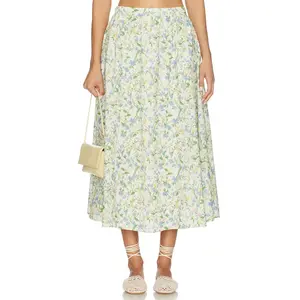 ASTR the Label Wylda Skirt in Blue Green Multi Floral