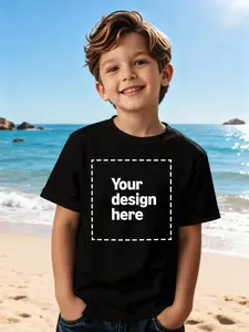 Personalized Custom Kids T-Shirt Upload Your Own Image or Design Y2K Cotton Streetwear Tee Soft Breathable Short Sleeve Casual Top Comfortable Everyday Wear for Boys & Girls