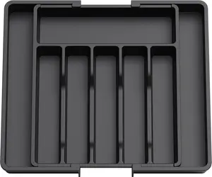 EVE Expandable Silverware Drawer Organizer, Adjustable Plastic Flatware Tray for Kitchen, Compact Storage for Spoons & Forks  Boxes