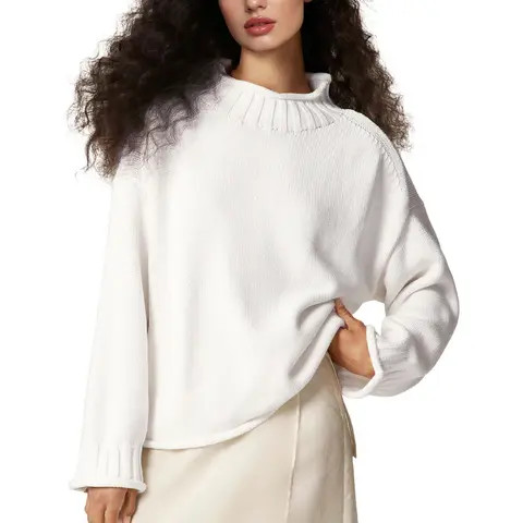 Arssm Womens Oversized Rollneck Sweater Casual Cable Knit Long Sleeve Chunky Pullover Sweater Fall Winter