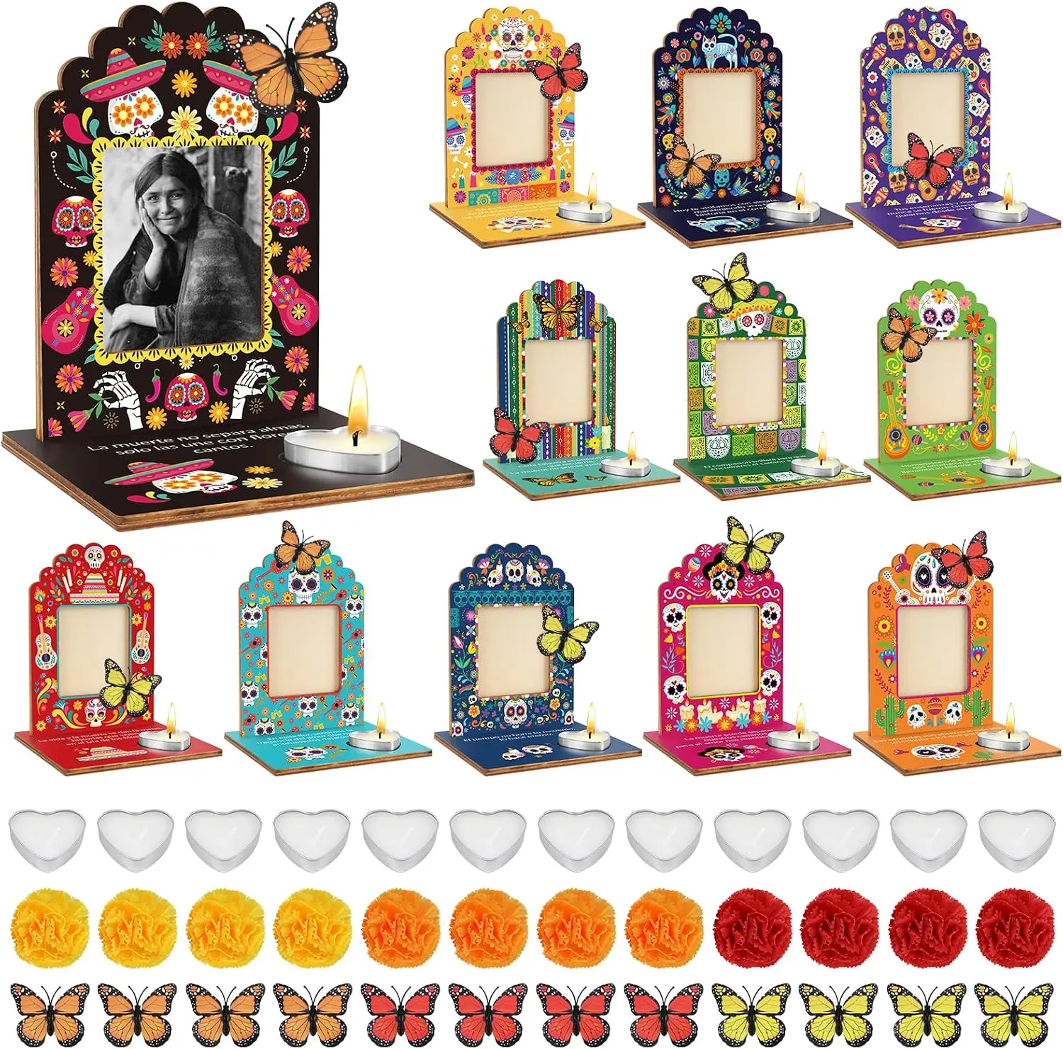 12 Sets Dia De Los Muertos Decorations Picture Frames Day of the Dead Altar