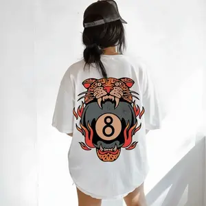 Lucky Leopard 8 Ball Vintage Comfort Tee, Yallternative Western Grunge Streetwear, Vintage Western Lucky Me Shirt