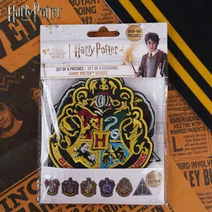 Officially Licensed Harry Potter Iron-On Patches, Gryffindor Slytherin Ravenclaw Hufflepuff Designs, Perfect Gift for Fans & DIY Projects, Embroidered Patches