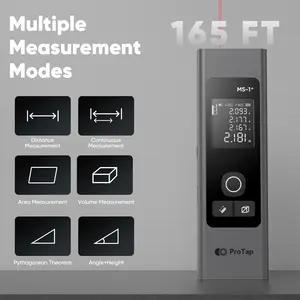 ProTap New Handheld Infrared Laser Rangefinder - High Precision 3-in-1, 2-Second Reading, Ideal for Renovation & DIY, Compact Portable