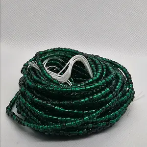 Emerald waist beads (tie on 50 inch)