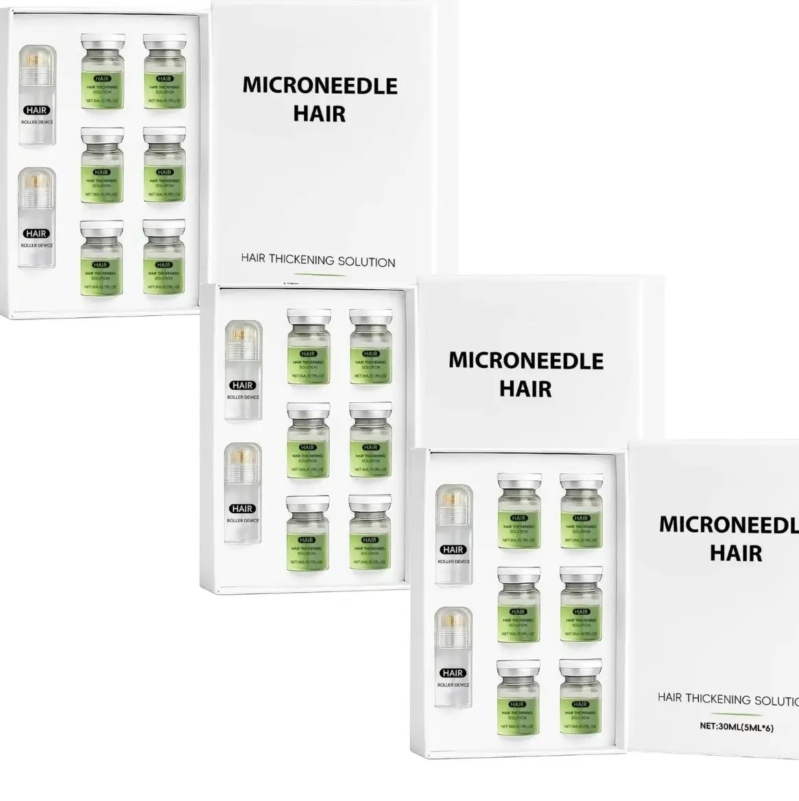 3 Sets Micro-Needle Roll-On Regrowth Serum, Hair Loss Prevention, Growth Stimulation, Root Enhancement, Daily Haircare Liquid for Shiny, Dense Locks