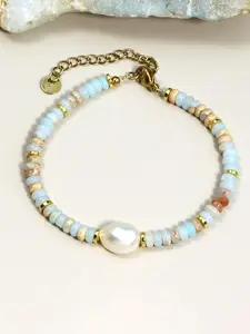 Fashionable Natural Pyrophyllite Freshwater Pearl Bracelet, Handmade Bracelet, Perfect Gift for Women & Girls, Exquisite Bracelet