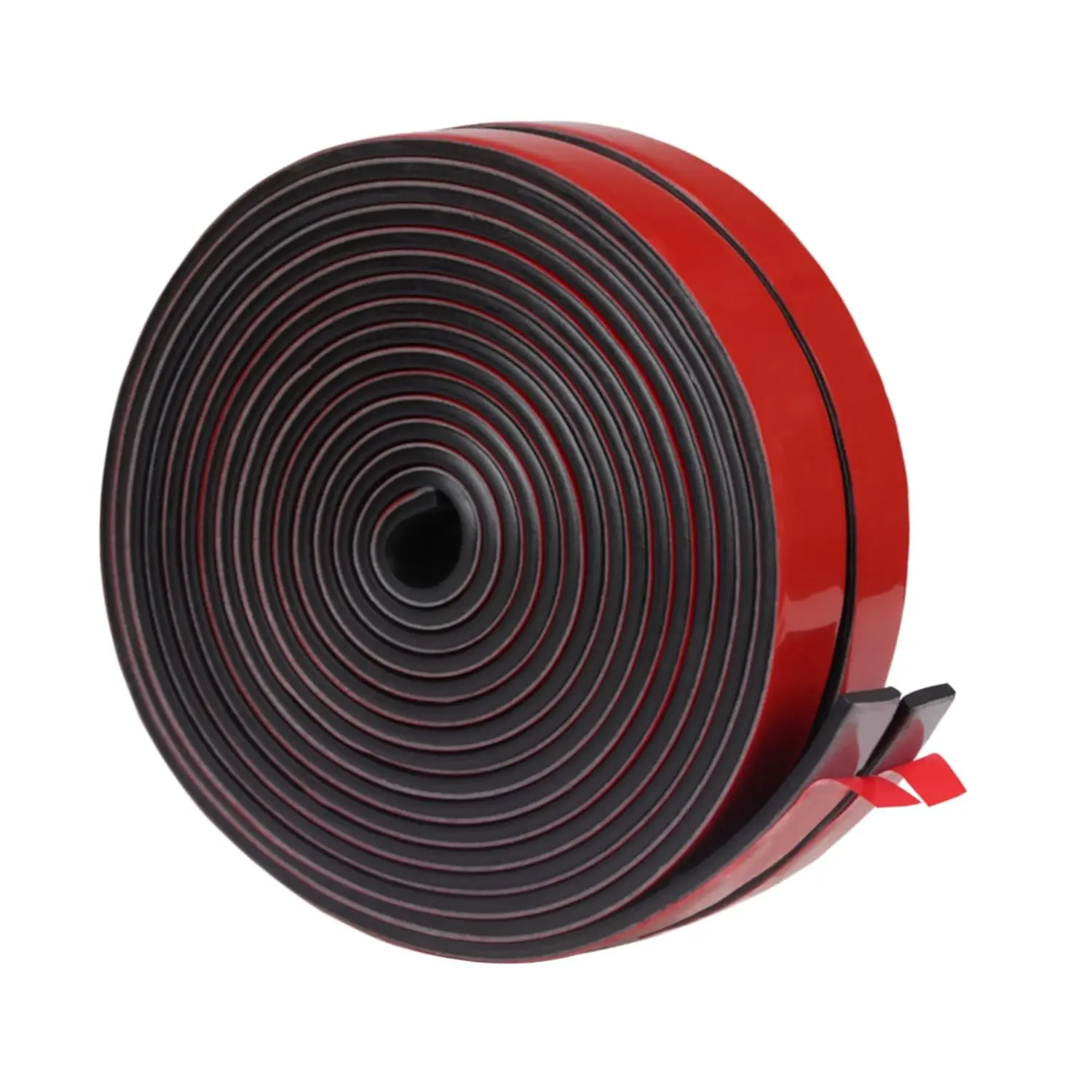 Neoprene Rubber Strips Adhesive Solid Rubber Sheets, Rolls & Strips for DIY Weather Stripping Gasket  Strip with Adhesive Backing (1/2" Wide x 1/16" Thick x 10' Long Total 2 Rolls)