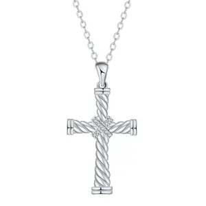 Twisted Rope Cross Necklace – Symbol of Faith, Strength & Unity