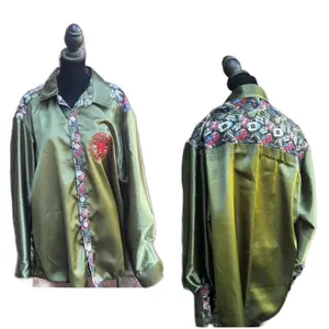 Circle H Custom Leather Rodeo Shirt Extra Large with Button Front, Flashes Design, Comfortable Fit, Long Sleeve, Blouse, Top - Collar, Collared