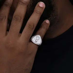 UCCIYO Number 8 Ring Synthetic Moissanite Men Rings Luxury Ring For Women D VVS Round Moissanite Hip Hop Jewelry Gift