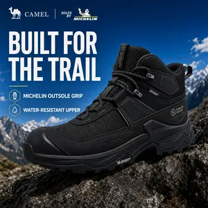 CAMEL Men's Waterproof Hiking Boots - Michelin Non-Slip Outsole, Durable Backpacking, Trekking & Mountain Trail Boots