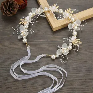 Flower & Leaf Design Headband, Tiara, 1 Count Elegant Headband for Wedding Bridal Party Formal Occasions, Fashion Hair Accessories for Women & Girls