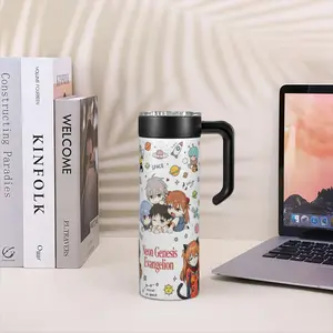 Neon Genesis Evangelion Anime TikTok Viral Aesthetic 20oz Stainless Steel Tumbler Cup With Handle Insulated Coffee Travel Mug Sealed Lid Leakproof Durable Daily Use Gift Fan Collectible Hot Cold Drink Cup