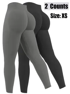 Women's Solid High Waist Sports Leggings, Workout Legging Pants, Breathable Comfortable Seamless Skinny Pants, Ladies Sportswear for Indoor Outdoor Wear