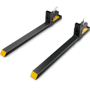 VEVOR Manual Steel Tube Clamp-On Pallet Forks, 4000lb Capacity, 60in Heavy-Duty Tractor Bucket Forks, Bolt-Reinforced Front Loader Attachment for Tractor, Log Handling & Farm Use