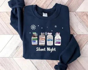 Silent Night Nurse Christmas Shirt – Funny Holiday Medical Sweatshirt