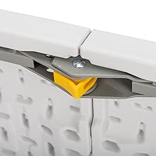 VINGLI 4 FT Plastic Folding Camping Table,3-Level Adjustable Height, Portable in/Outdoor Party Picnic Dining Desk,Off-White Garden Soccer Multipurpose Entertaining Activities, Black,White