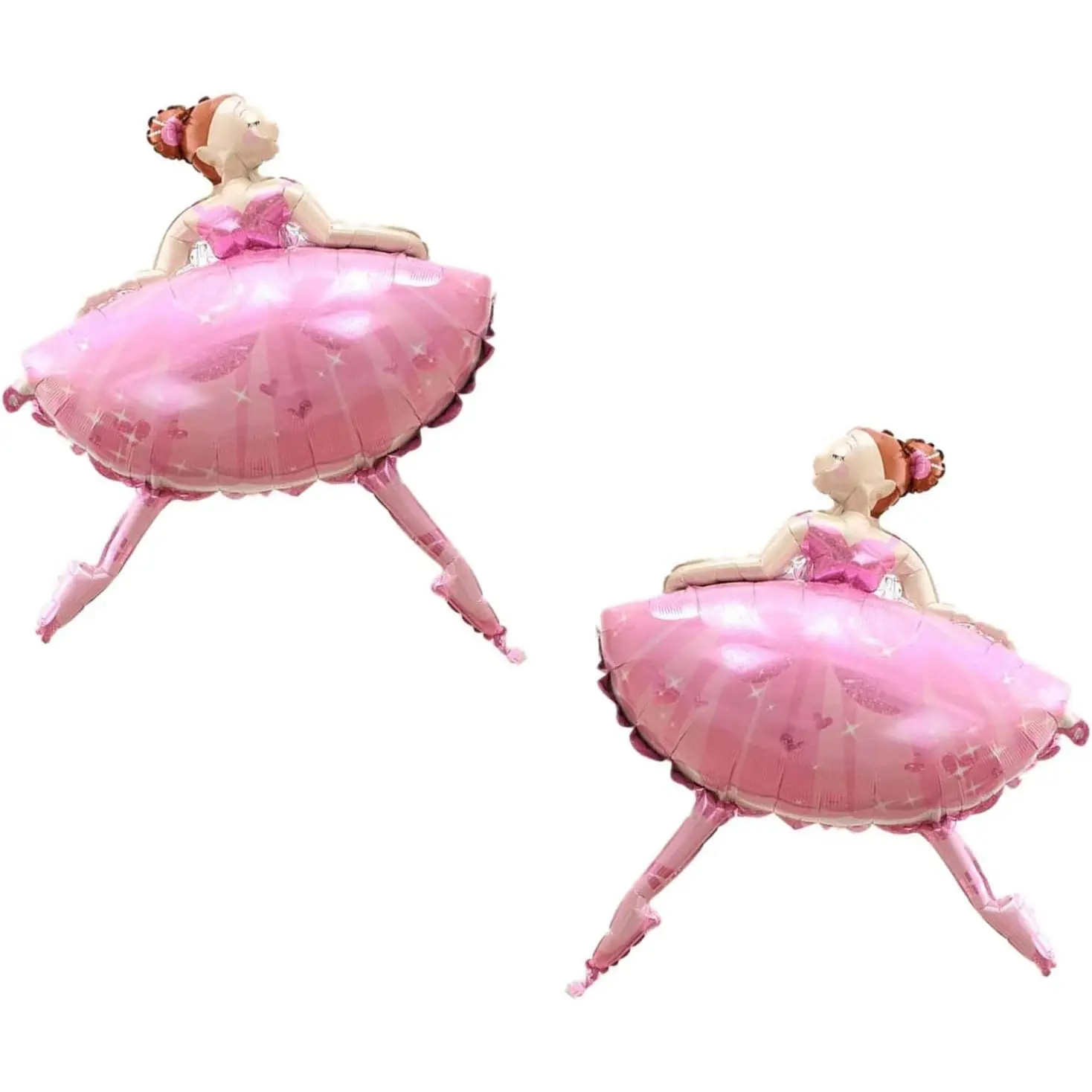 2PCS Pink Ballet Dancing Girl Foil Balloon Aluminum Foil Mylar Helium Party Balloon for Birthday Party Decoration Wedding Baby Shower Ballet Dancing Themed Party