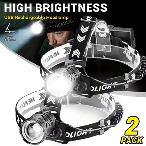 Single pack / dual pack ultra-bright, powerful headlamp; USB headlamp; car headlamp; suitable for nighttime, outdoor activities, and running