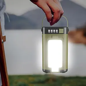 Portable Solar Powered LED Flashlight | LED Camping Light with Solar Panels and Type-C Charge, 4-Panel Expandable Design, Rechargeable Lithium Battery, USB Powered, Charging Cable Included, for Power Outages and Outdoor Activities