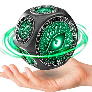 ZHOORQI 8-in-1 DND Dice Set – Metal Spinner Dice with Dual D20, 3D Monster Engravings & Smooth Spinning – Perfect for TTRPG, D and D Dungeons and Dragons Gifts