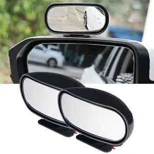 2PCS Universal Curved HD Blind Spot Mirror – 360° Adjustable, Wide Angle, Weatherproof