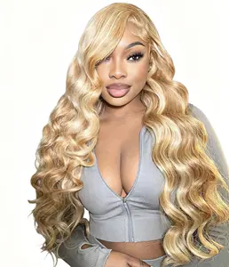 Yeswigs Blonde Brown Human Hair Wigs Body Wave 13x4 Hd Lace Frontal Wigs 100% Human Hair Wig Ombre 613 Blonde Highlights 13x4 HD Lace Front Human Hair Wigs for Black Women Brazilian Pre Plucked Natural Hairline 180% Density Silver Colored Blonde Wig
