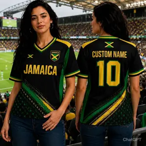 Jamaica Soccer Jersey Custom Name Shirt, Personalized Number Football Jersey, Fan Apparel Sports Gift RPQ