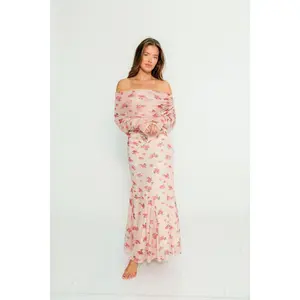 Azaleia Maxi Dress in Pink - Bump Friendly (size up for maternity)