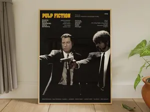 Pulp Fiction Film Poster, FHD Wall Decor Wall Hangings, Museum Poster, Poster Decor Room, Movie Poster