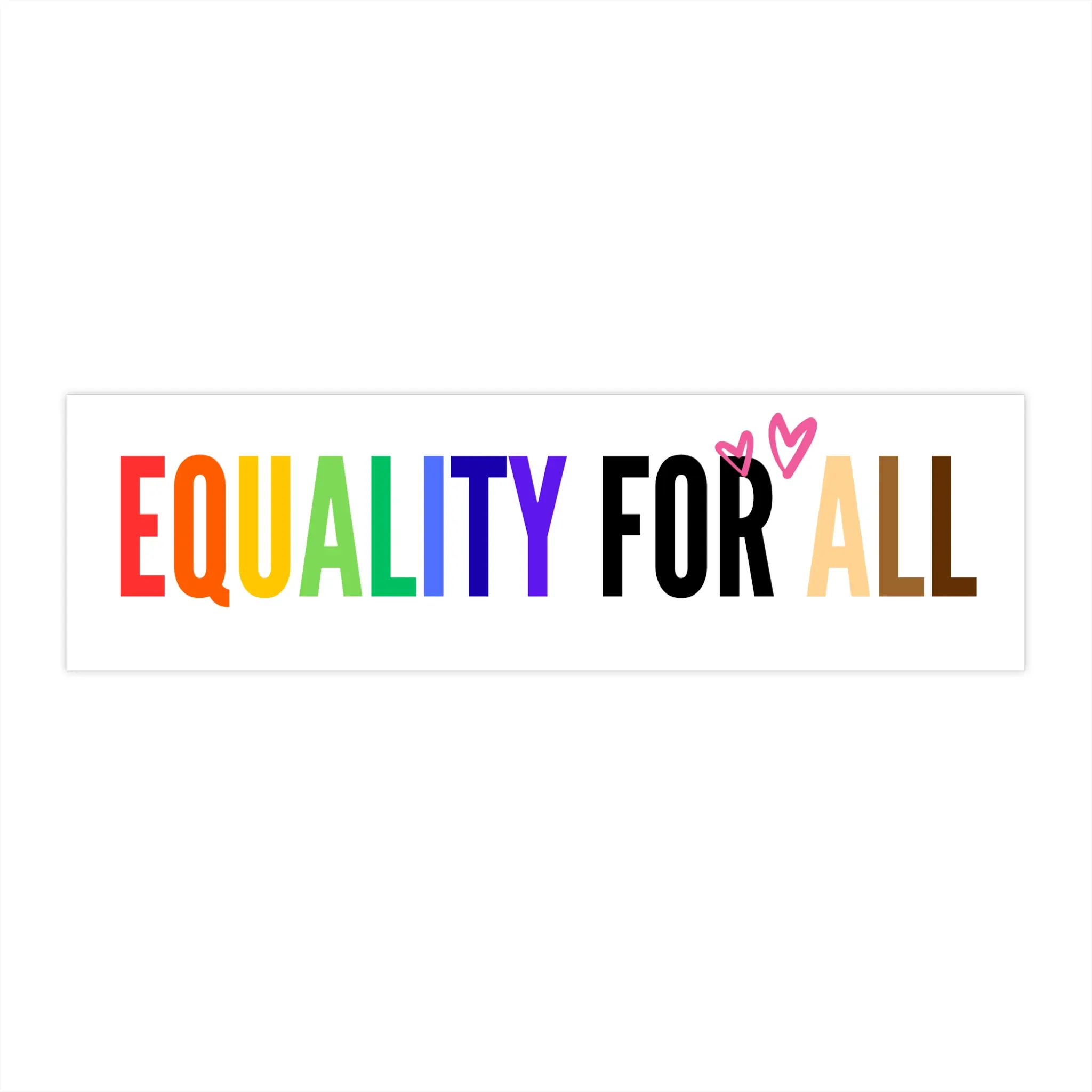 Colorful Equality for All Bumper Stickers, LGBTQ+ Pride Car Decal, Advocate for Equality, Support Love Sticker, Colorful Car Accessories