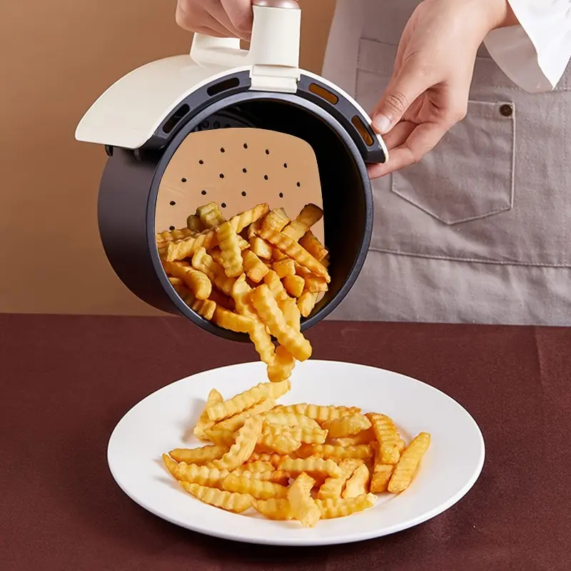 50pcs/set, Air Fryer Parchment Paper, Square Air Fryer Liner, Disposable Steamer Paper, Perforated Parchment Paper, Filter Paper, Restaurant Baking Paper for Air Frying Pot, Oven, Steamer