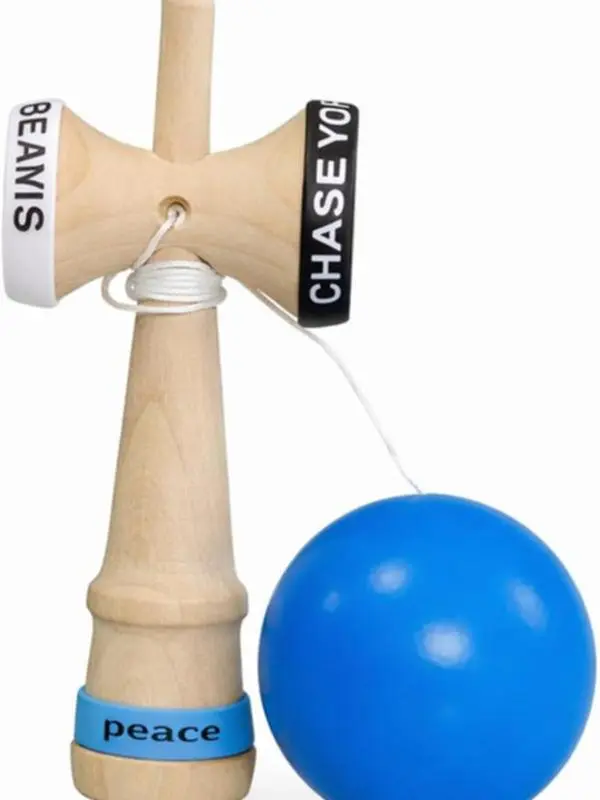 Wooden Kendama Toy, Traditional Unisex Skill Game for 6+ Years Beginners, Hand Eye Coord. Practice & Balance Training Toys