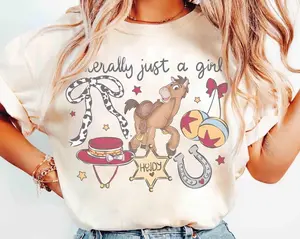 Vintage Retro Coquette Bow Jessie Cowgirl T-shirt, #toystoryyy Shirt, Literally Just A Girl Tee, Wdw Girls Trip, Women Tee