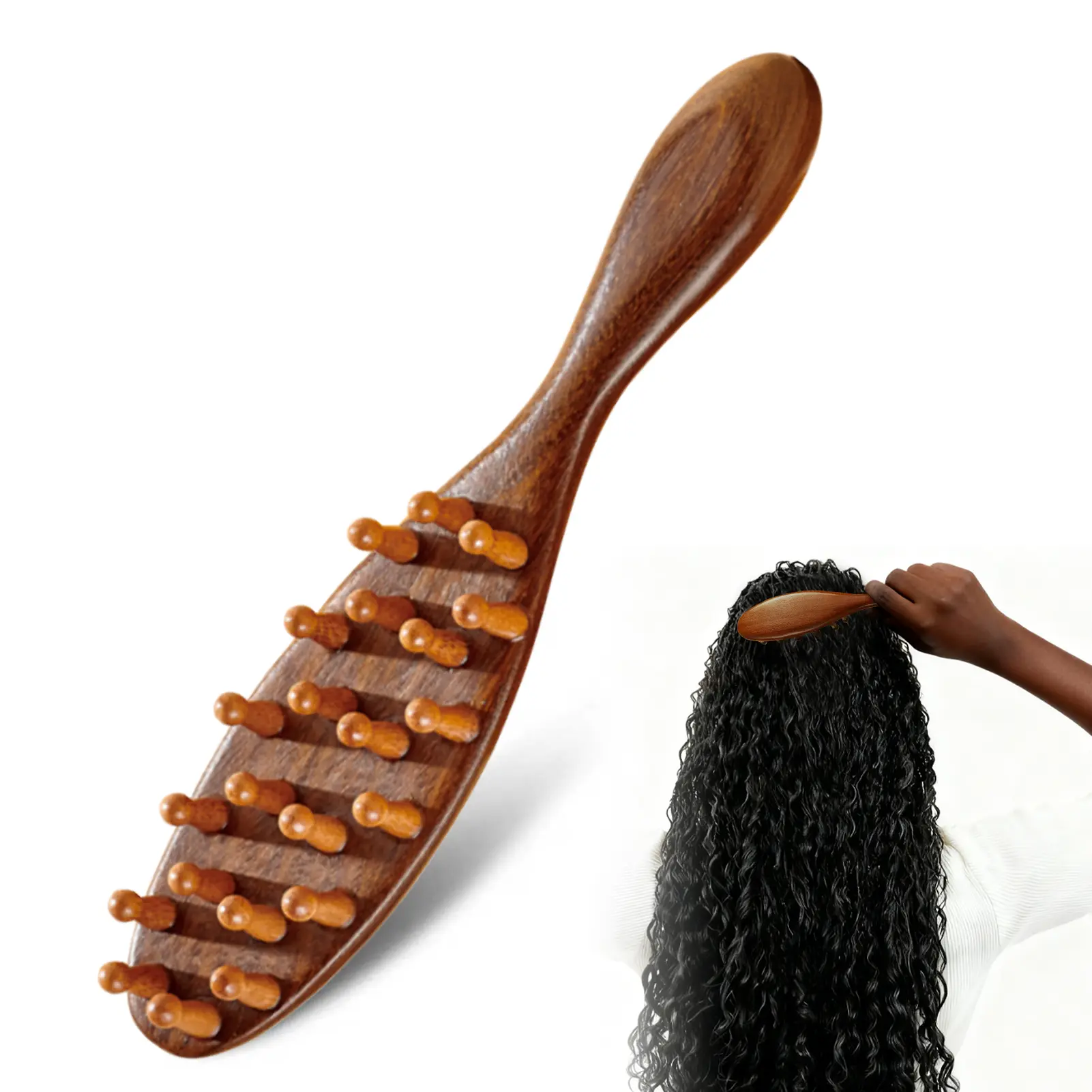 Natural Wooden Loc Brush for Microlocs & Sisterlocs Prevents Tangles & Merges Massage for Scalp Relaxation & Hair Product Light Weight