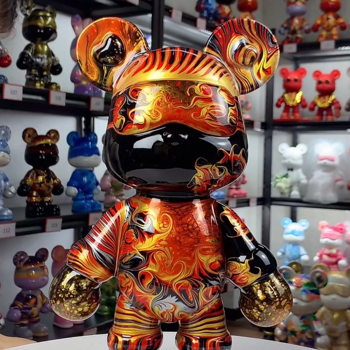 Adorable Fluid Bear: Unique Liquid-Filled Collectible/ gloomy /hand make/ lacquer paint