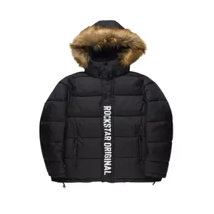 Frostbite Black/Brown Puffer Jacket